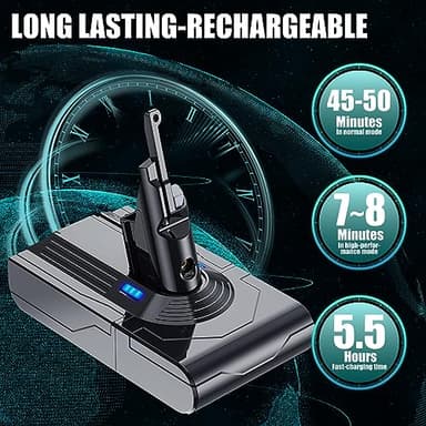 EGR Upgraded 7000mAh V8 Battery Replacement Compatible with Dyson V8 Animal Battery Replacement V8 Absolute V8 Motorhead V8 Fluffy SV10 Carbon Fiber Vacuum Cleaner 2 Filters and 3 Screws Included - Image 3