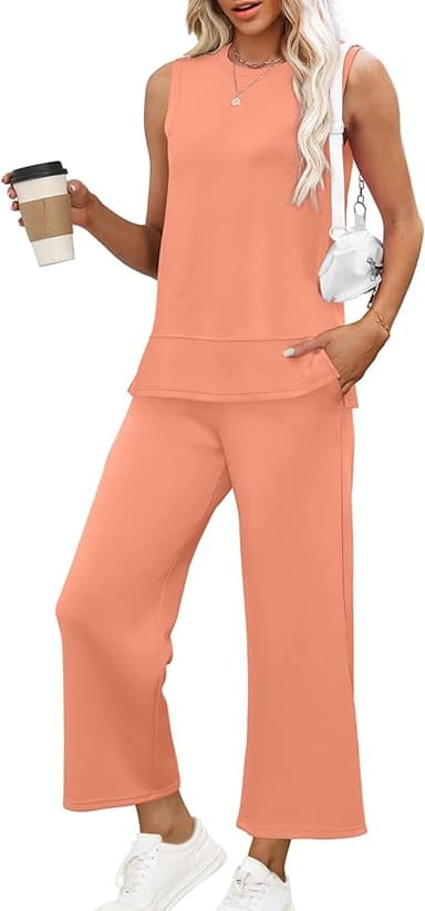 XIEERDUO Women's 2 Piece Outfits Summer Travel Tracksuit Loose Wide Leg Loungewear Comfy Lounge Sets S-3XL - Image 1