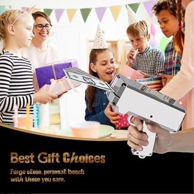 Money Gun Shooter – RUVINCE Money Gun for Movies That Look Real, Prop Gun Make it Rain, Handheld Cash Gun for Game Movies Party - Image 4