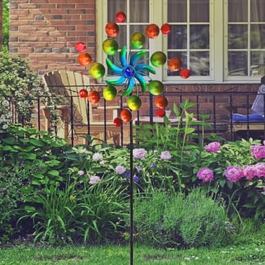 COOZZYHOUR 39" Metal Wind Spinners, Wind Sculptures Garden Stake,Outdoor Windmill for Yard and Garden Lawn Patio Decor - Image 3