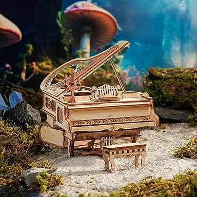 ROBOTIME AMK81 Magic Piano 3D Puzzles for Adults-Mechanical 3D Puzzles Musical Instrument-Wooden Music Box Puzzle Kit to Build-Aesthetic Desk Decor Unique Gift for Men/Women - Image 6