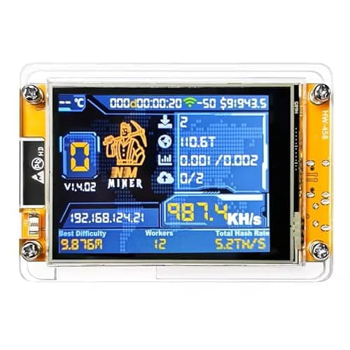 Lucky Miner for Computer Nerd Bitcoin Solo Lottery NMMiner Hashrate 987KH/s 2.8 inch Smart Display Crypto ESP32-2432S028R DROOM - Image 1