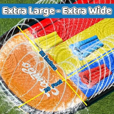JAMBO Premium Triple Water Slide with 3 Bodyboards, 20Ft Heavy Duty Slip Splash and Slides-Advanced 3-Way Sprinkler System, Splash Pad Mat Backyard Summer Outdoor Water Toys n Long Slides for Kids - Image 2
