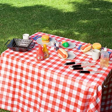 27 PCS Kids BBQ Grill Playset Backyard Barbecue Play Grill Toy Set for Toddlers, Play Food Sets for Kids Kitchen - Image 6
