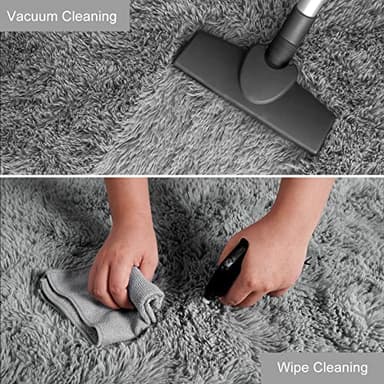 YJ.GWL Shag Runner Rug Non Slip for Bedroom Living Room Soft Small Rugs for Dorm, 2x6 Feet Grey Plush Carpet Runner for Nursery Dorm, Fuzzy Bedside Rug for Kids Boys Girls Room Home Decor - Image 5