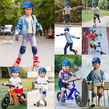 Toddler Kids Bike Helmet Set - Adjustable Cycling Helmet with Knee, Elbow Pads & Wrist Guards Sport Protective Gear Little Kid - Image 8