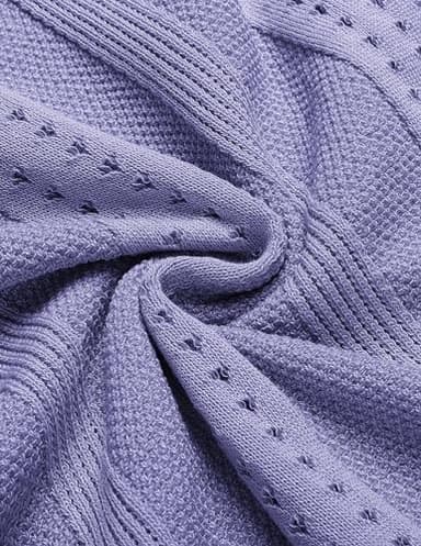 COOFANDY Men's Knit Button Down Shirts Vintage Short Sleeve Polo Shirt Fashion Casual Summer Beach Shirts Lilac - Image 5