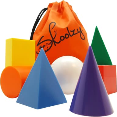 Skoolzy 7 Pcs 3D Shapes for Teaching and Math Manipulatives - Geometric Shapes and Geometric Solids, Math Teacher Supplies, Shapes for Math Manipulatives Kindergarten, 3D Shapes for Geometry Games - Image 2