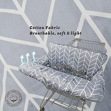 Shopping Cart Cover for Baby ICOPUCA Cotton High Chair Cover, Reversible, Machine Washable for Infant, Toddler, Boy or Girl (Grey Arrow Print) - Image 5