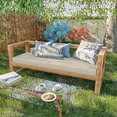 Tounosnt Outdoor Bench Cushion Inch Thick Waterproof Patio Furniture Cushions (Cream, 60 x 18 x 3.5) - Image 7