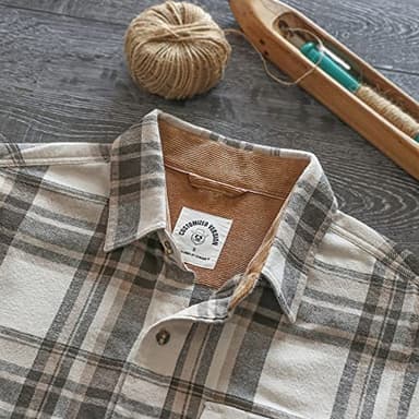 Dubinik® Mens Flannel Shirts Long Sleeve Flannel Shirt for Men Casual Button Down Brushed 100% Cotton Shirt - Image 2