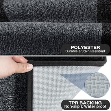 Machine Washable (24" x 36"+ 24" x 60"') Kitchen Rugs Set of 2, Non Slip Kitchen Mats for Floor, Absorbent Entrance Runner Rugs for Bedroom, Hallway, Bathroom, Door (Roll Packing - Image 3