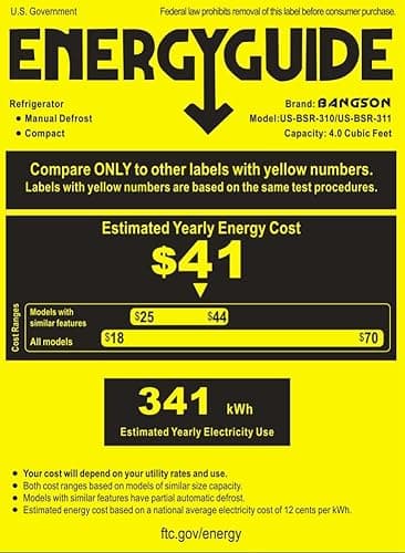 BANGSON 4.0 Cu.Ft Small Refrigerator with Freezer, Small Fridge with Bottom Freezer, for Apartment, Bedroom, Dorm, and Office, Double Door, Black - Image 7