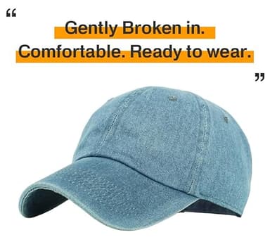 KB-LOW MDM Classic Cotton Dad Hat Adjustable Plain Cap. Polo Style Low Profile (Unstructured) (Classic) Medium Denim Adjustable - Image 4