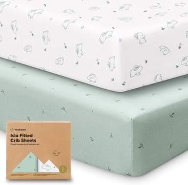 KeaBabies 2-Pack Baby Crib Sheets for Boys, Girls - 52x28 Viscose Derived from Bamboo Toddler Bed Sheets Neutral, Fitted Crib Mattress Cover for Standard Baby Bedding, Soft & Cozy (Bunnies - Image 2