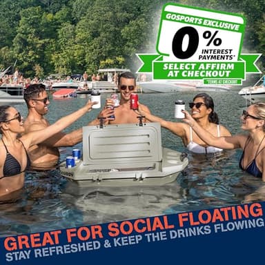 GoSports Outdoors Cuddy Floating Cooler and Dry Storage Vessel - 40QT - Amphibious Hard Shell Design, Tan - Image 2