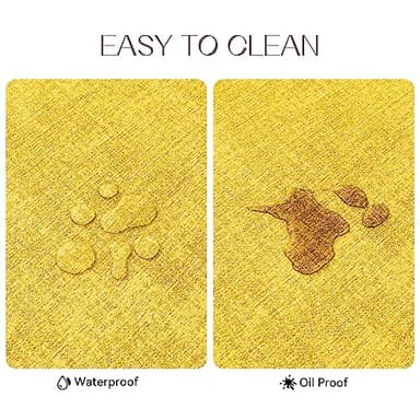 Romanstile Vinyl Placemats Set of 6-12 X 18 Inch - Heat Resistant Place Mats 100% Waterproof Oilproof Wipeable Reversible Faux Leather Table Mats for Kitchen/Dining/Party/Outdoor, Yellow - Image 4