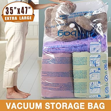 XXL Jumbo 47''X35'' Vacuum Storage Space Saver Bags Extra Large for Blanket, Bedding, Comforters (8 Pack) - Image 6
