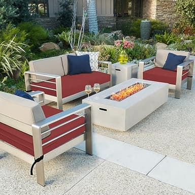 Easy-Going Waterproof Patio Seat Cushion Covers 24x24x4 inch 2 Pack Replacement Non-Slip Outdoor Cushion Slipcover with Zipper and Adjustable Straps for Outdoor Furniture, Covers Only, Red - Image 2