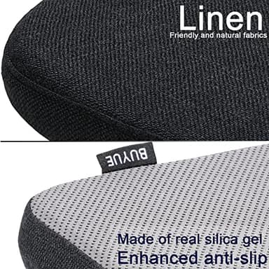 BUYUE Friendly Woven Fabric 14x14 Magnetic Cushions for Metal Chair Set of 4, Enhanced Anti-Slip Seat Pads for Dining Kitchen Café Stackable Chairs (U-Shape, Black, 4 Counts) - Image 6