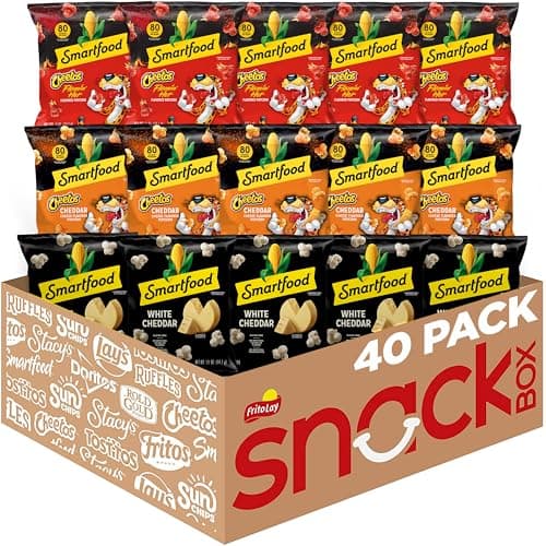 Smartfood Popcorn, White Cheddar and Flamin' Hot White Cheddar Variety Pack, 0.5 Ounce (Pack of 40) - Image 1
