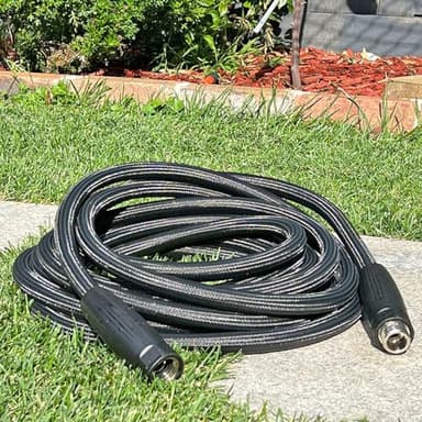 HQMPC Garden Hose 5/8"IDx30' Hose Stiff And Rigid Light Weight Durable Non Kinking Water Hose Female Brass Hose Fittings 30 FEET Black - Image 7