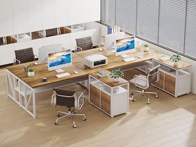 Tribesigns L Shaped Desk with Drawer,63" Executive Computer Desk and lateral File Cabinet, 2 Piece Home Office Furniture for Hanging File, Cabinet with Doors (Walnut, 63-inches) - Image 9