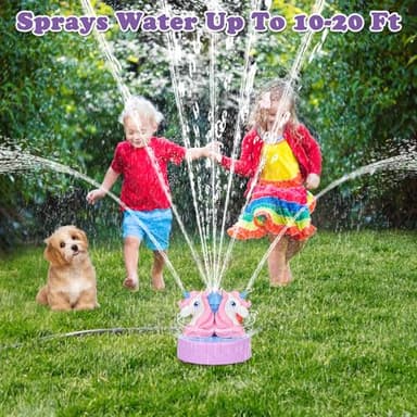 Sprinkler for Kids Outdoor Water Toys: Backyard Spinning Unicorn Toddler Sprinkler Toy - Summer Outside Toys for 18M+ Splashing Fun Toy Ages 3 4 5 6 7 8 Year Old Boys Girls Gifts - Image 6