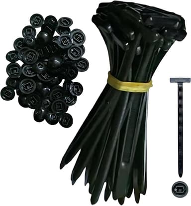 Nylon Universal Cable Tie Buckle – Heavy Duty Self-Locking Zip Ties with Pin & Button, UV-Resistant Fasteners for Auto Repair (20 - Image 2