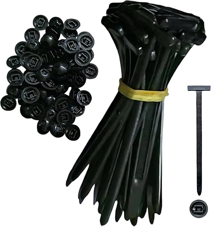 Nylon Universal Cable Tie Buckle – Heavy Duty Self-Locking Zip Ties with Pin & Button, UV-Resistant Fasteners for Auto Repair (20 - Image 1