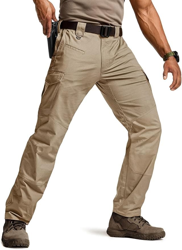 CQR Men's Flex Ripstop Tactical Pants, Water Resistant Stretch Cargo Pants, Lightweight EDC Hiking Work Pants - Image 1