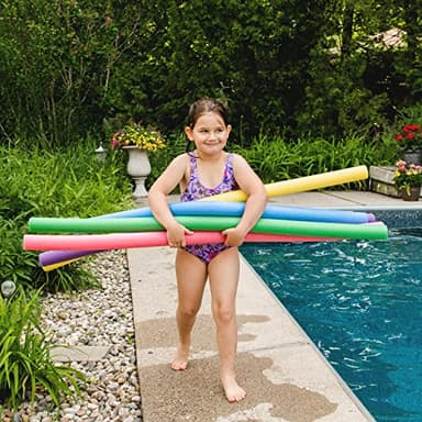 Big Joe Swim Noodle 35 Pack Pool Noodles, Red, Blue, Green, Purple, Yellow Foam, 4.5 feet, 55"L x 2"W x 2"H each - Image 5