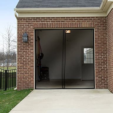 Pure Garden One Car Garage Door Screen – Heavy-Duty Weighted Mesh Curtain with Magnetic Closure for Mosquito, Insect, and Sun Protection - Image 2