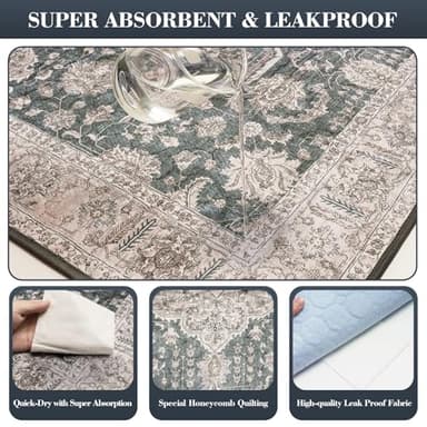 Dogcator Thicken Washable Pee Pads for Dogs, Super Absorbent & Quick Dry, 54"x72" Reusable Dog Pads, Non-Slip, Multi-Purpose, Dark Navy Polyester - Image 2