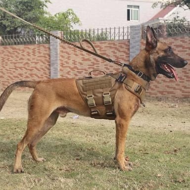 ICEFANG GN3 Tactical Dog Harness with 6X Buckle,Dog Molle Vest with Handle,3/4 Body Coverage,Hook and Loop Panel for ID Patch,No Pulling Front Clip (XL (32"-40" Girth), Coyote Brown - Image 3