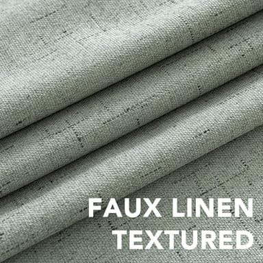 H.VERSAILTEX 100% Blackout Curtains for Bedroom Thermal Insulated Linen Textured Curtains Heat and Full Light Blocking Drapes Living Room Curtains 2 Panel Sets, 52x96 - Inch, Green Bay - Image 4