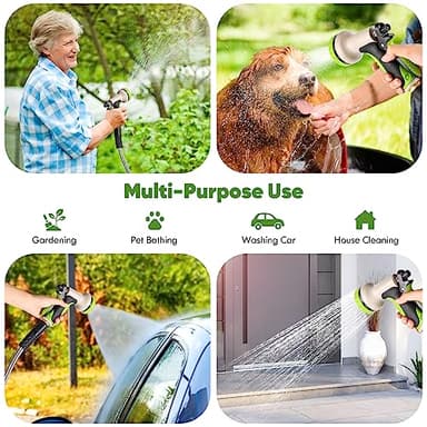 Unywarse Garden Hose 50 ft, Stainless Steel Water Hose with 10 Function Nozzle Flexible, Heavy Duty, Lightweight, No-Kink, Pet Proof, Puncture Proof Hose Metal for Yard,Outdoor - Image 5