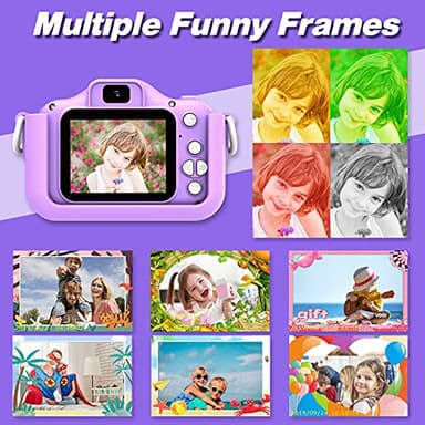 Goopow Kids Camera Toys for 3-8 Year Old Girls Boys,Children Digital Video Camcorder Camera with Cartoon Soft Cover, Best Chritmas Birthday Festival Gift for Kids - 32G SD Card Included - Image 5