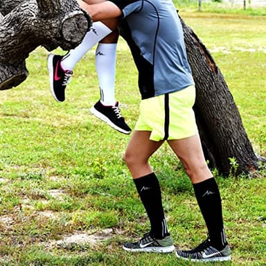 NEWZILL Medical Compression Socks for Women & Men Circulation 20-30 mmHg, Best for Running Athletic Hiking Travel Flight Nurses (3-Pairs, Black/White/Gray, L/XL) - Image 6