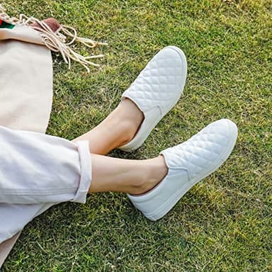 STQ Women's Fashion Sneakers Casual Slip On Shoes Comfort Nursing Shoes for Ladies White 9 - Image 8