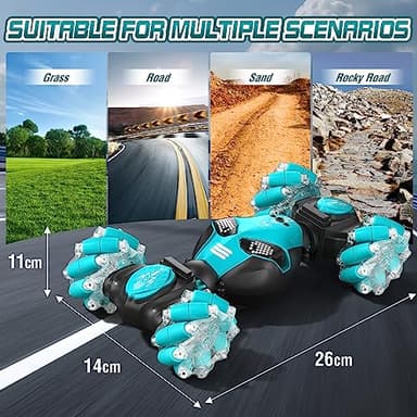 Axirata Gesture Sensing RC Stunt Car with Lights & Music for Kids 6-12 Year Old 4WD 2.4GHz Hand Controlled Remote Control Car 360° Rotation Off-Road Toy Car Gift for Boys Girls - Image 8