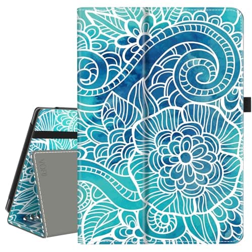 VORI Case for All-New Amazon Kindle Fire HD 10 Tablet and Fire HD 10 Plus (13th/11th Generation 2023/2021 Release) - Slim Folding Stand Folio Cover with Auto Wake/Sleep & Hand Strap, Abstract Floral - Image 1