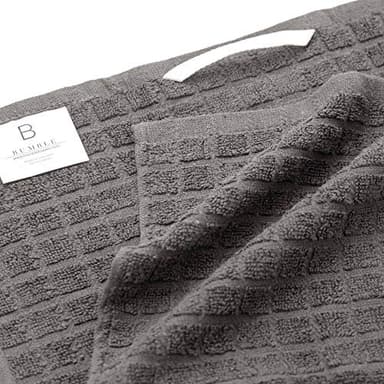 Bumble Kitchen Towels | 100% Cotton Dish Towels with Hanging Loop | 16"x 28" | 380GSM | Absorbent Kitchen Towel Set | 6 Pack, Gray - Image 3