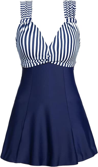 MiYang Women's One Piece High Waist Printing Swim Dress Padded Swimwear - Image 2