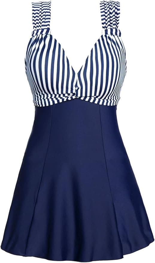MiYang Women's One Piece High Waist Printing Swim Dress Padded Swimwear - Image 1