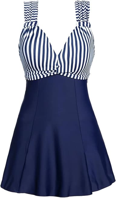 MiYang Women's One Piece High Waist Printing Swim Dress Padded Swimwear - Image 1