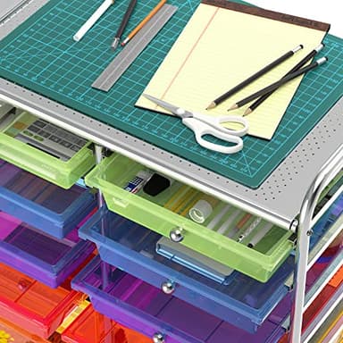 Simple Houseware Utility Cart with 12 Drawers Rolling Storage Art Craft Organizer, Multicolor - Image 4