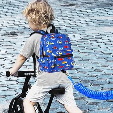 Accmor Toddler Backpack Harness Leash, Mini Baby Walking Backpacks with Anti Lost Wrist Link, Cute Truck Kids Back Pack Harnesses Leashes Tether for 1-3 Yeas Boys Outdoor Travel - Image 6