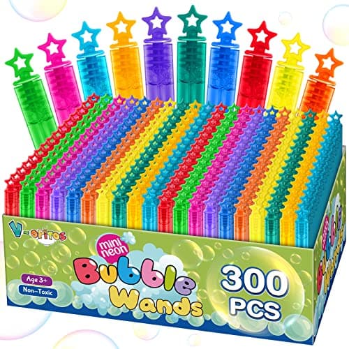 200 Pcs Mini Bubble Wands in 10 Colors, Bulk Party Favors for Kids, Themed Birthday, Christmas, New Year, Valentine, Carnival, School Classroom Prizes for Boys & Girls, Ideal Goodies Bags Stuffers - Image 1