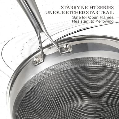 KITEXPERT Non Stick Wok Pan with Lid,12" Titanium Ceramic Pan Nonstick Stainless Steel Stir-fry Pans, PFAS PFOA & PTFE Free, Quick-Cool Handle, Dishwasher & Oven Safe, Compatible with All Cooktops - Image 5